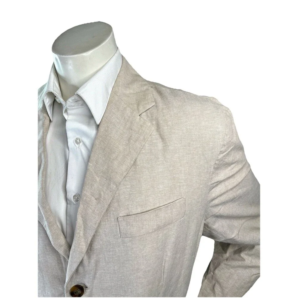 Havanera Co Men XL Blazer Summer Breeze Beige Linen Blend Unstructured